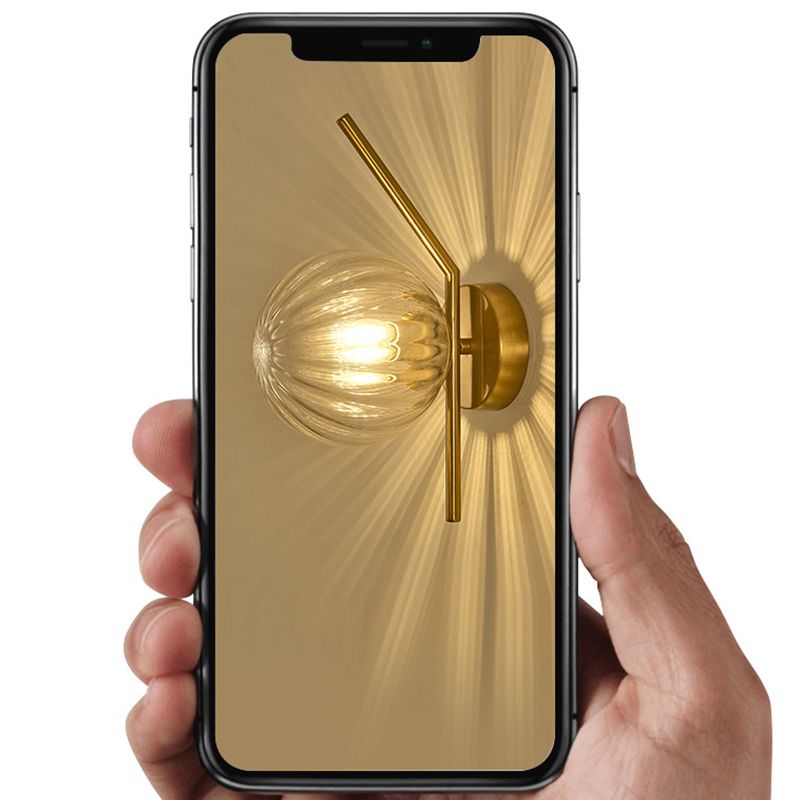 Simple 1-Light Wall Lighting Fixture Glass Spherical Wall Light for Hallway