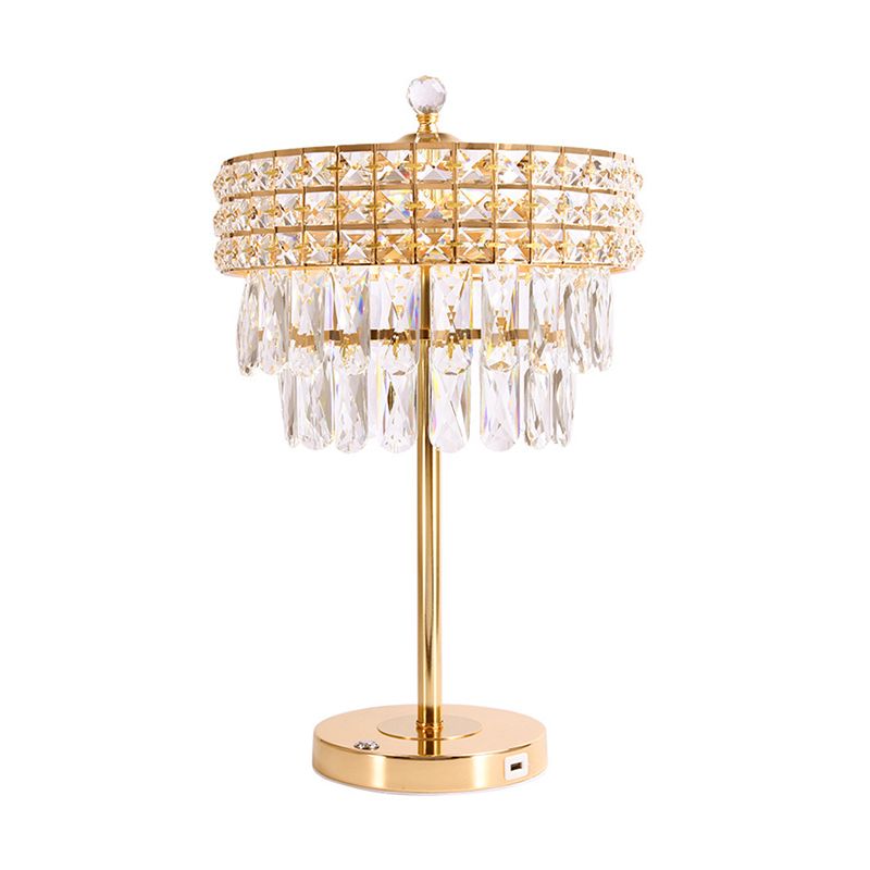 Lampada da comodino a led oro campagna limpida sedute di cristallo illuminazione notturna per camera da letto
