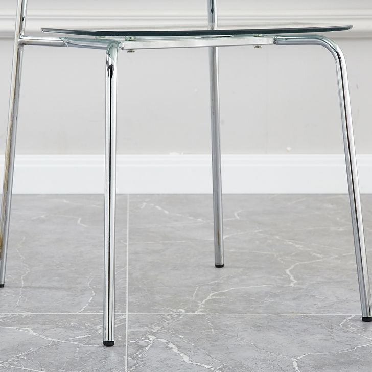Sillas sin brazos de plástico de estilo industrial, respaldo abierto, silla lateral para el hogar