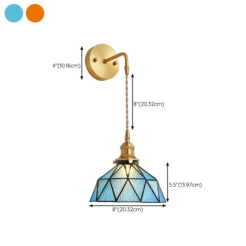 Drum Shape Glass Vanity Sconce Light Modern Style 1-Light Vanity Mirror Lights