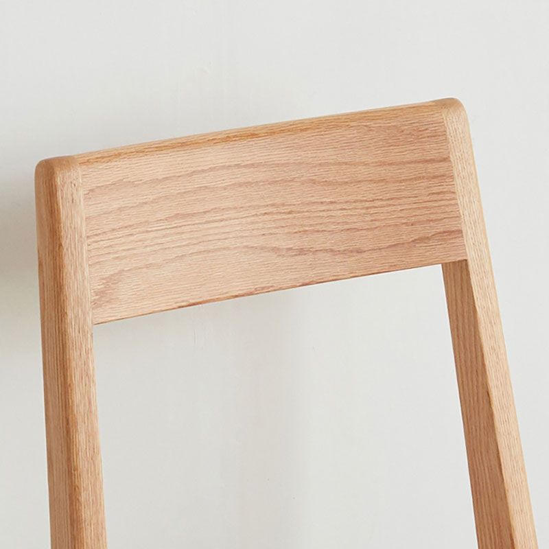 Silla con respaldo abierto de estilo contemporáneo, silla sin brazos con patas de madera para cocina