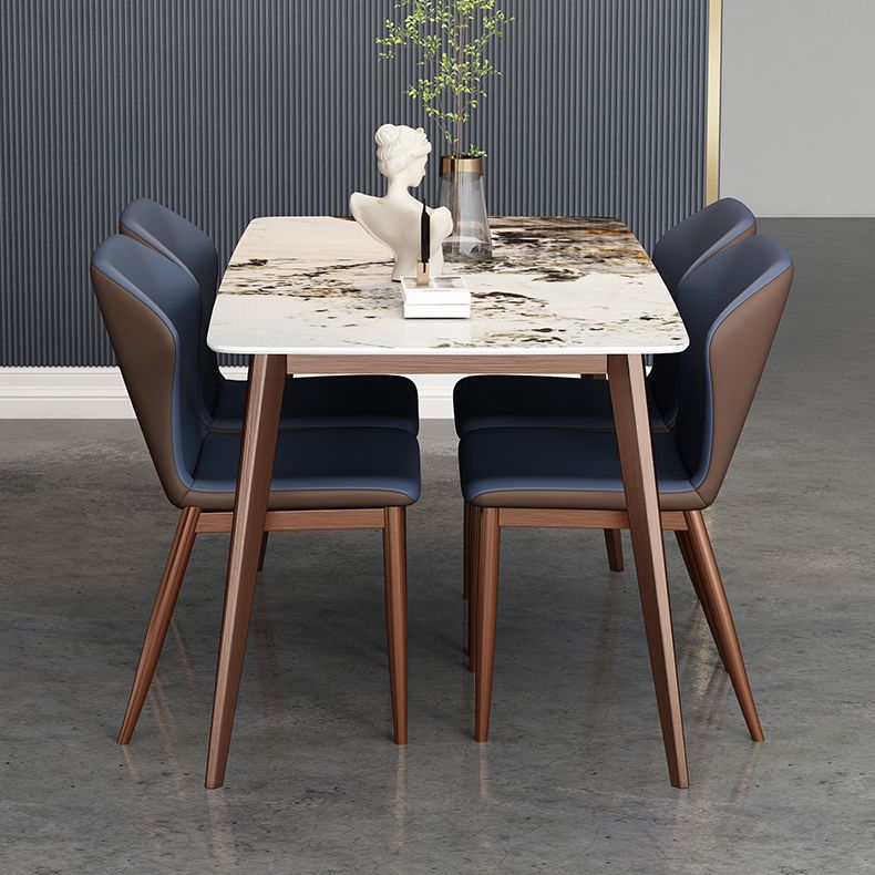 Mesa de comedor estándar de cocina moderna Mesa de comedor de piedra sinterizada con 4 patas