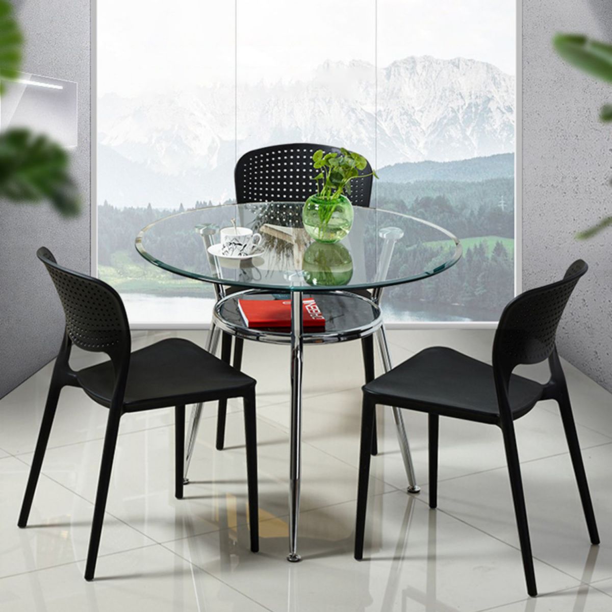 Simplicity Dining Site Table Tempered Glass Dining Room Home Furniture