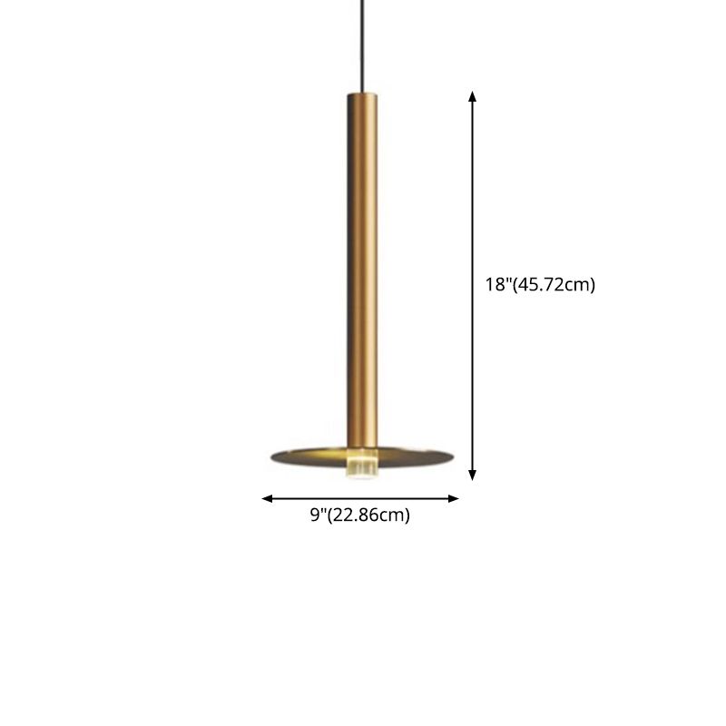 Gouden afwerking lineaire ophanging licht postmodern 1 lamp metalen hanger voor eetkamer