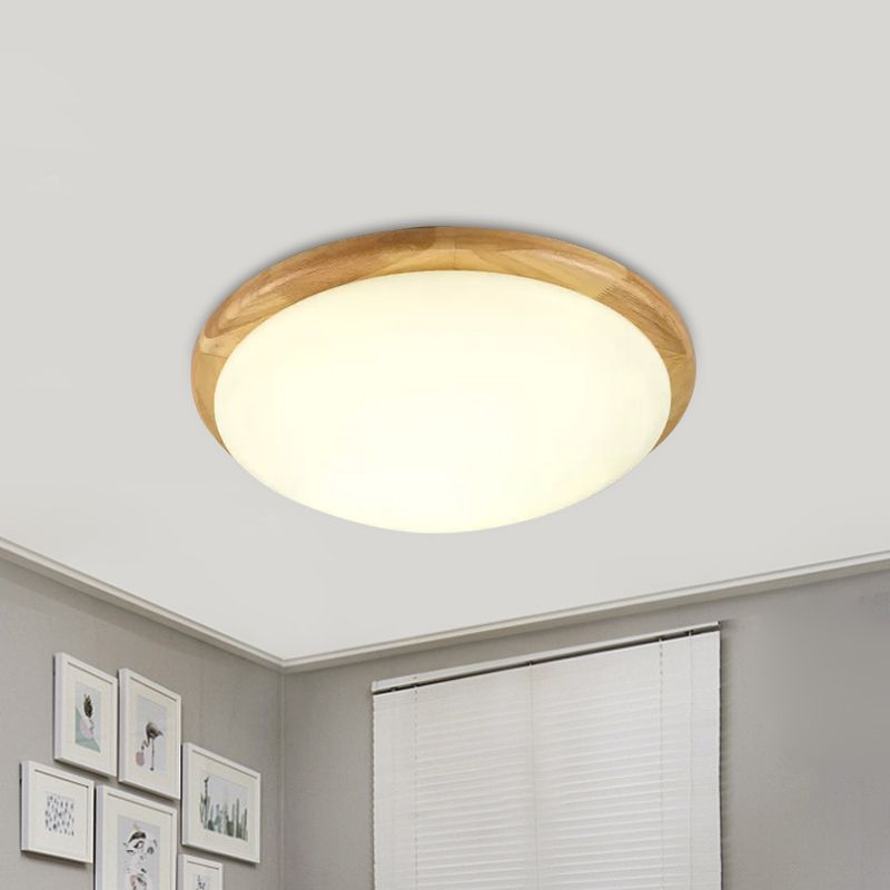 Modernism LED Close to Ceiling Lamp White Dome Flush Mount Fixture with Acrylic Shade in Warm/White/Natural Light