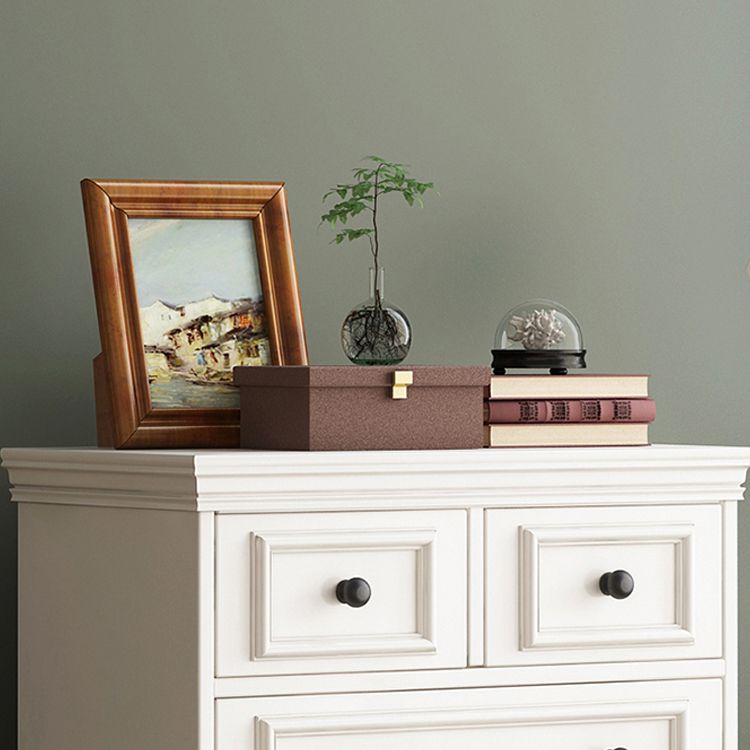 Contemporary Rectangle Chest/Cabinet with Drawers in Rubberwood