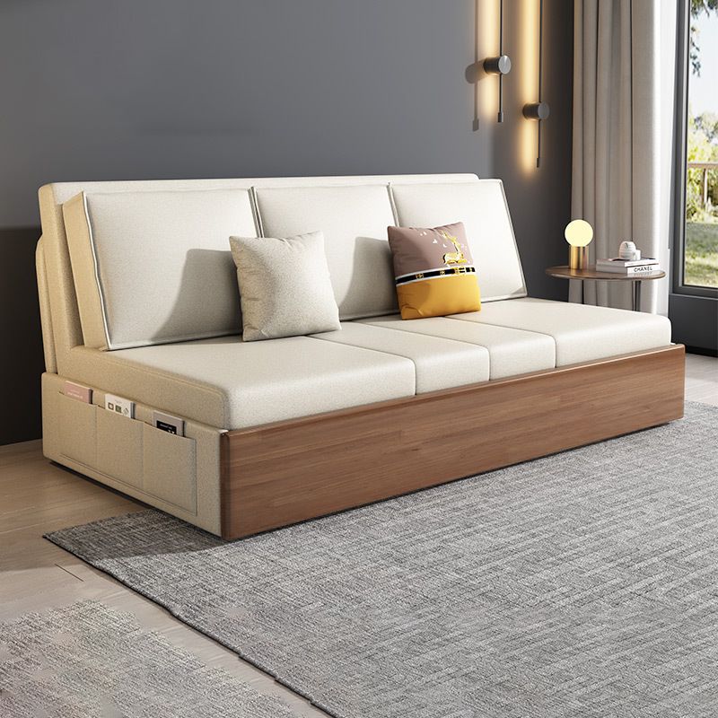 Modern Style 29.52"H Faux Leather Armless Sofa Bed with Storage