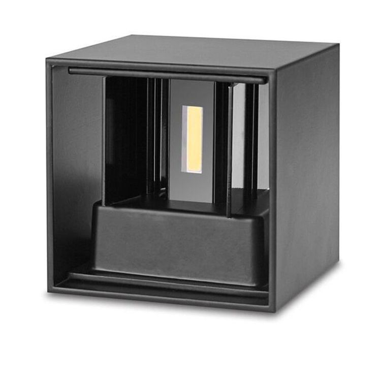 Cube Shape Wall Mount Lamp Modern Style Metal 2 Lights Sconce Lamp in Black