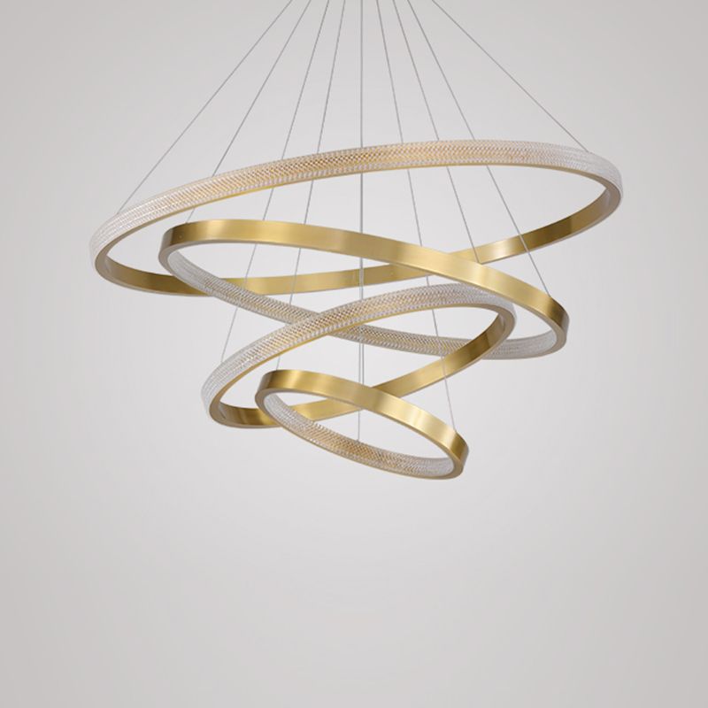 Multi -Layer -runde Schattenhänge hängender moderner Acryl -Anhänger Licht für Esszimmer