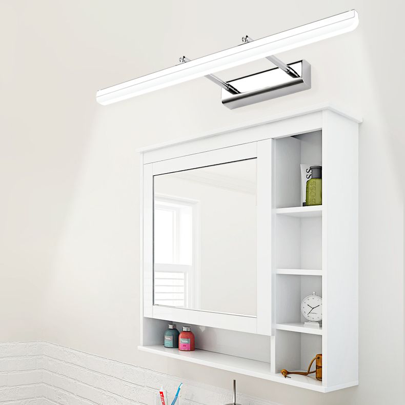 Pronzo della parete a led in argento acrilico in moderna lampada a parete regolabile in acciaio inossidabile per bagno per bagno