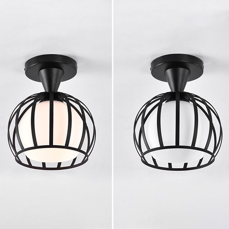 Metalen bol frame semi spoelplafondlicht moderne eenvoud stijl verlichting lamp voor slaapkamer gangpad