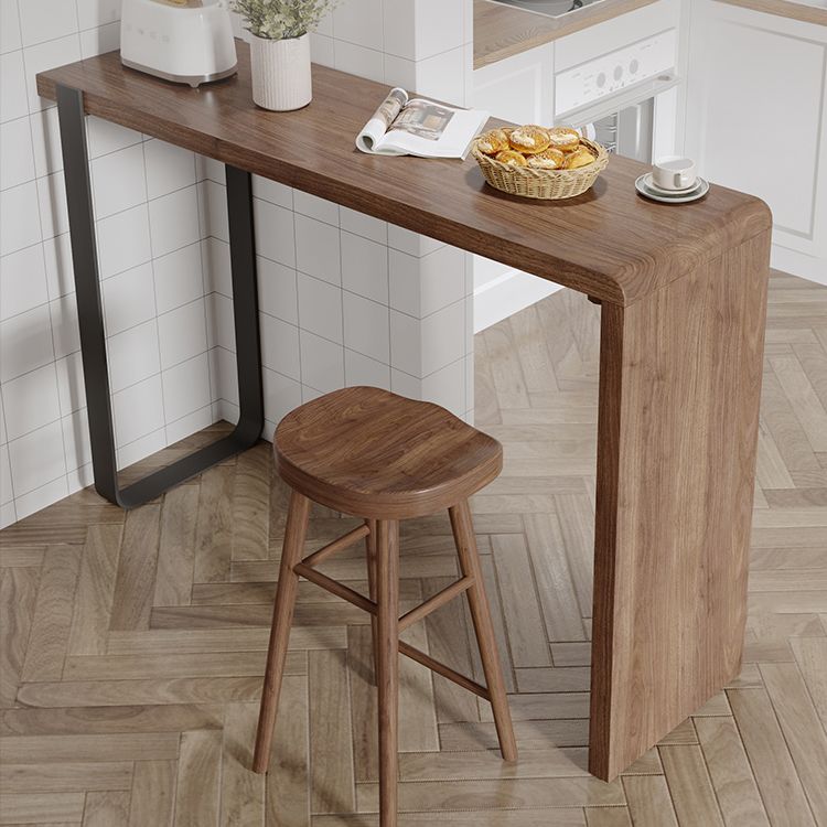 Pine Solid Wood Bar Pub Table Set 1/3 Pcs Rectangle Bar Table and Backless Stools