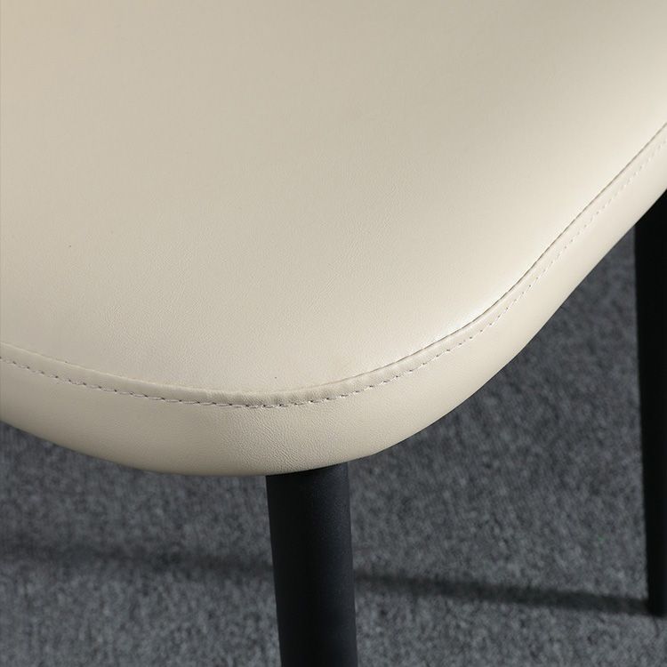 Upholstered Armless Dining Chair Metal Kitchen Dining Side Chair