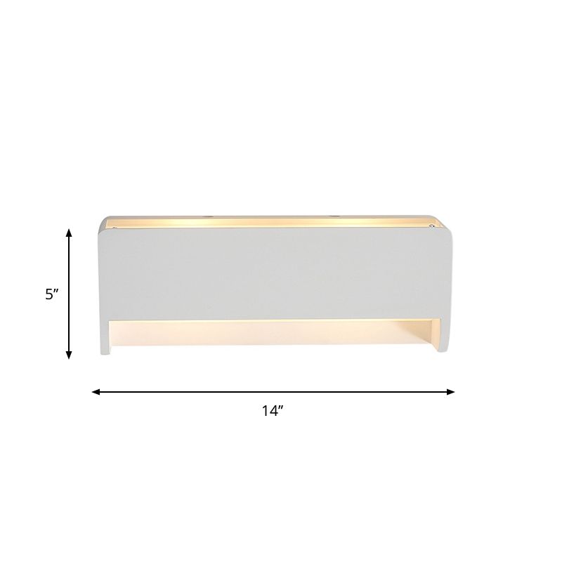 Luce a parete a LED da letto a 1 bulbina Modernismo Finitura bianca Fina lampada scontata con rettangolo Gypsum