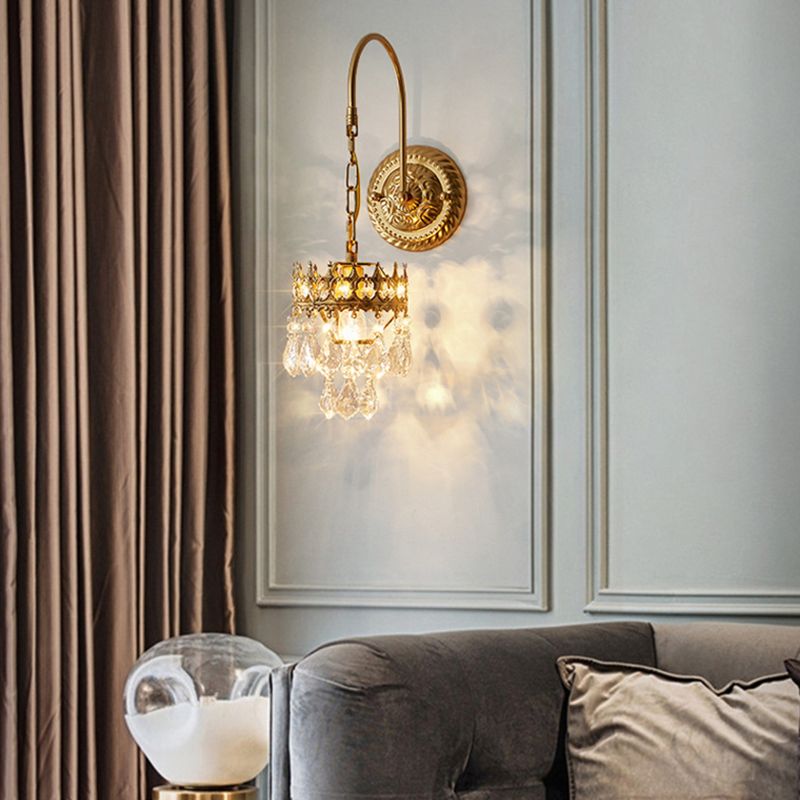 Crystal Geometric Shape Wall Sconce Modern Style 1 Light Wall Light Sconce