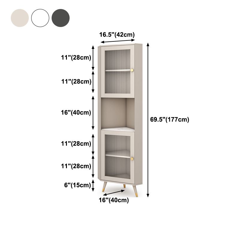 Modern Stone Buffet Sideboard 69.7"H Dining Room Buffet Server with 2 Glass Doors