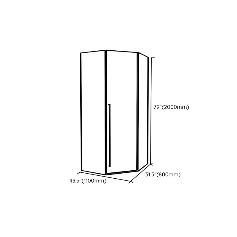 Black Neo-Angle Shower Enclosure Clear Tempered Glass Shower Enclosure