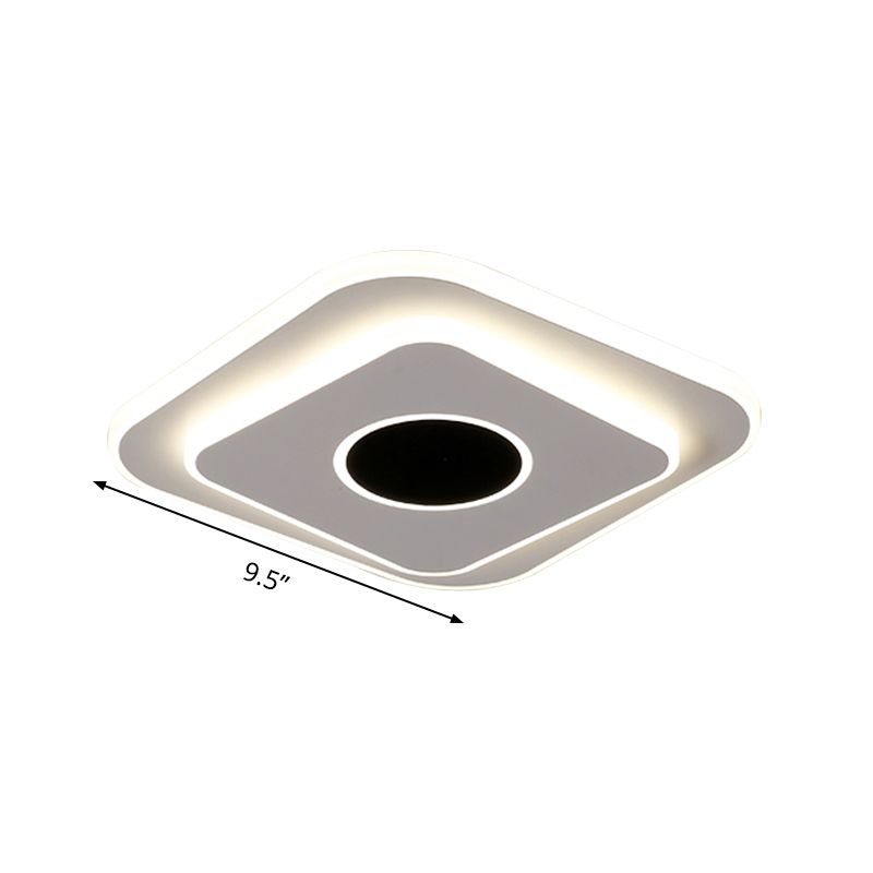 LED-foyer mini-plafondlamp modernistisch zwart-wit inbouwlamp met gelaagde ronde/vierkante acrylkap in warm/wit licht
