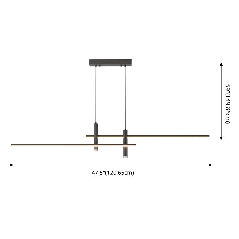 Modern Linear Island Chandelier Lights Metal Island Pendants