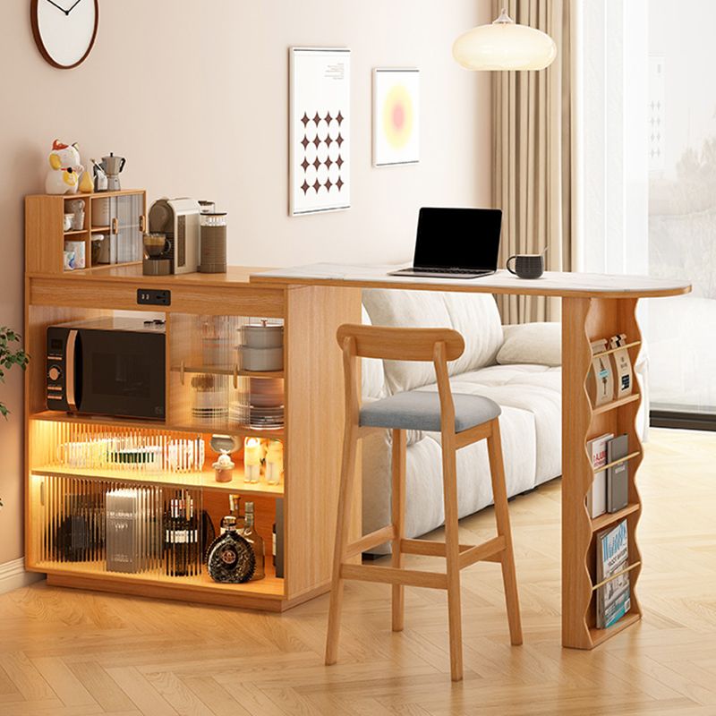 Contemporary 1/2 Pieces Specialty Stone Bar Table Set for Living Room