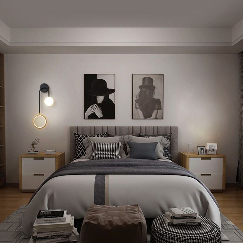 Acrílico modernista 2 luces LED Montaje Lucing Lámpara de pared Lámpara de pared en oro y negro