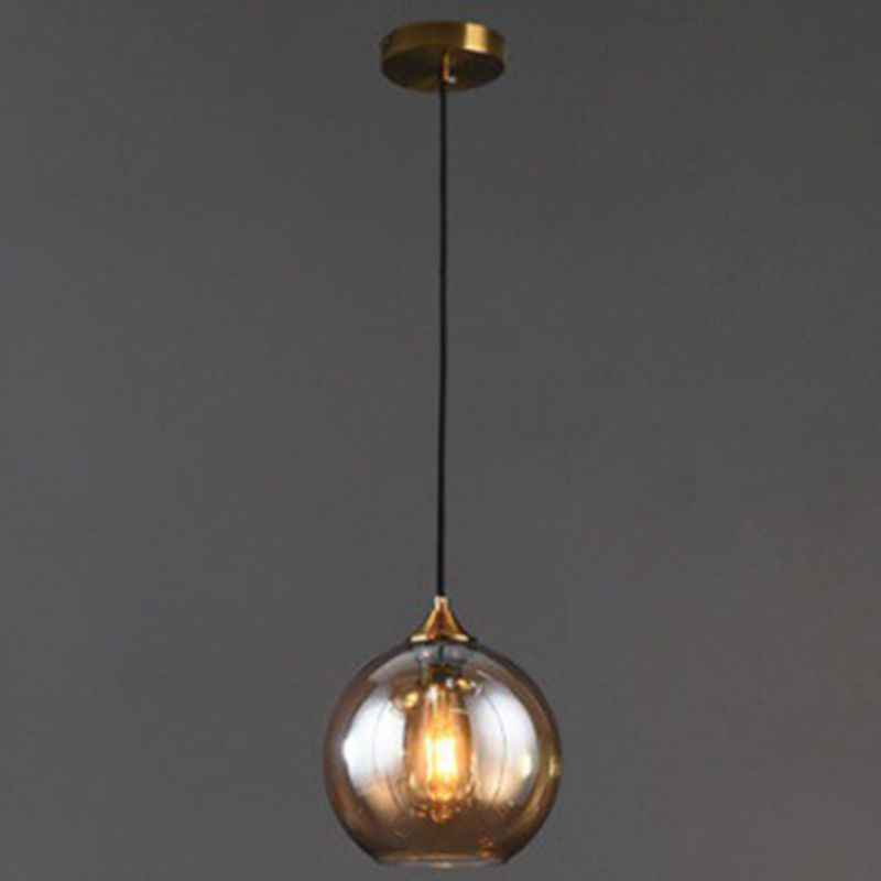 Post-Modern Minimalist  Design Hanging Lamp 1 Light  Globe Glass Shade Pendant Light