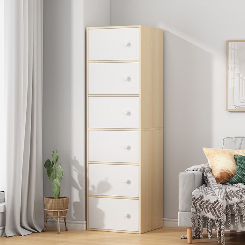 Minimalist Wooden Accent Cabinet Rectangle Storage Cabinet with Drawer
