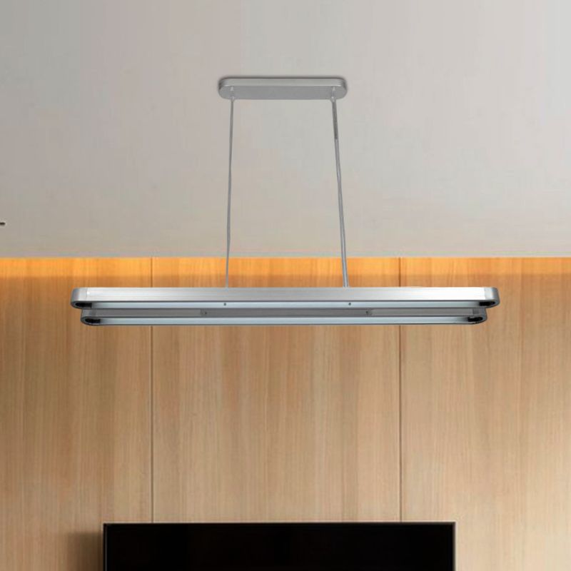 Lámpara colgante de metal ovalado alargado LED LED colgante Luz de techo en blanco/cálido/Natural Luz