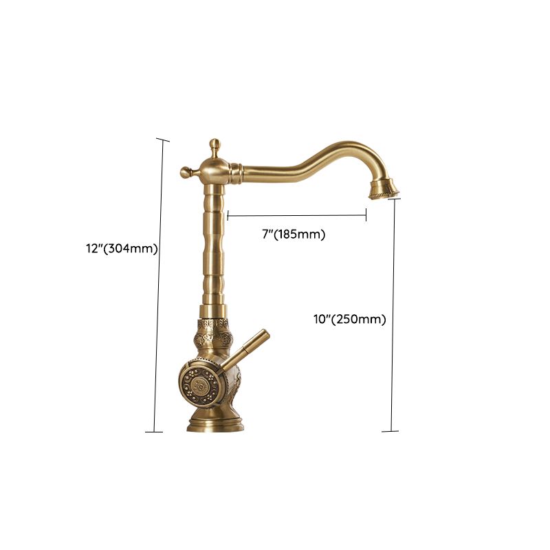 Traditional Kitchen Faucet Brass High Arc Gold Standard Kitchen Faucets Single Handle