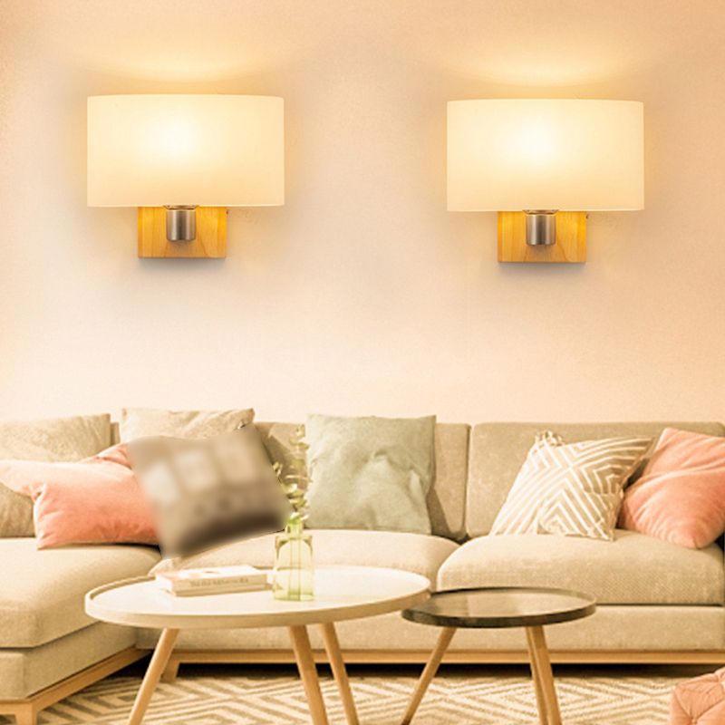 Wood Rectangular Sconce Lights Modern Style 1 Light Wall Lighting Fixtures