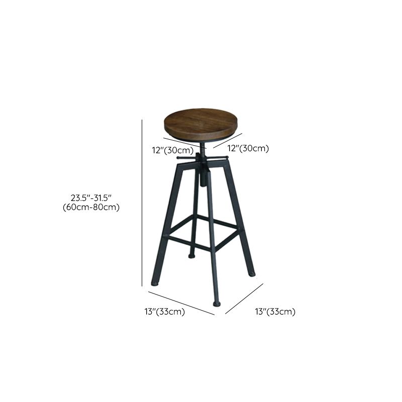 Modern Style Counter Stool Round Backless Bar Stool for Living Room