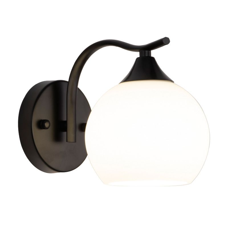 Bedroom Nordic Simple Sconce Light Fixtures 1 Bulb Glass Sphere Wall Mounted Lighting