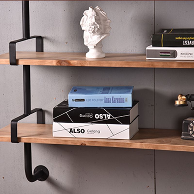 7.9" W Pine Bookcase Wall Mounted Modern Horizontal Book Shelf