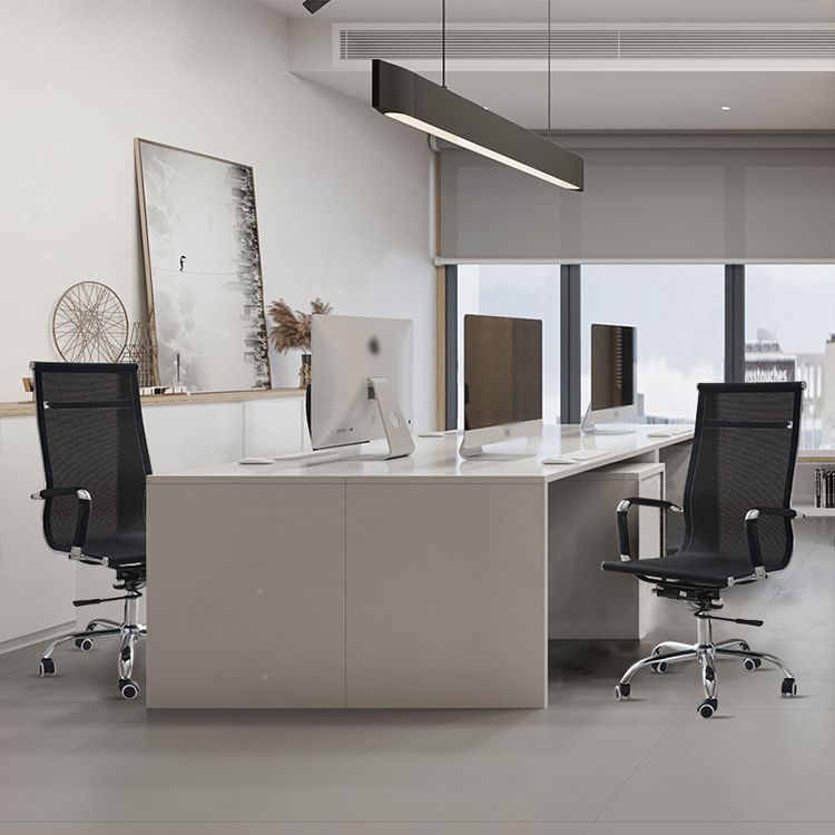 Modern & Contemporary Black Office Chair Fixed Arms Mesh Office Chair