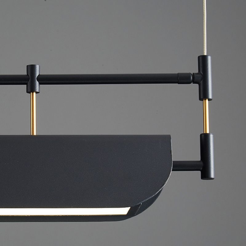 Industrial Style Iron Hanging Lamp Rectangle Shape Island Light Fixture for Dining Table