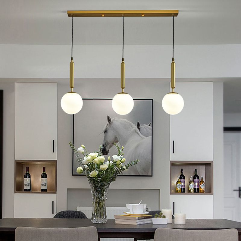 3 Lights Spherical Multi Light Pendant Creative Modern Glass Pendant for Clothing Store