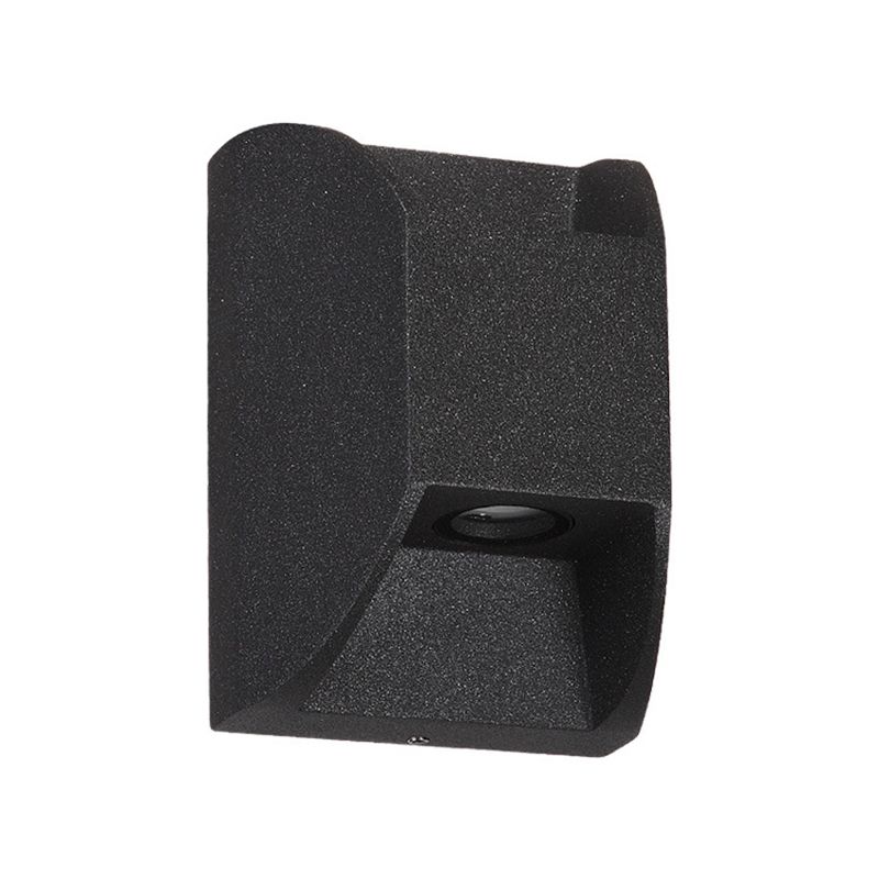 Polygon Shape Wall Light Modern Style Metal 2 Lights Sconce in Black