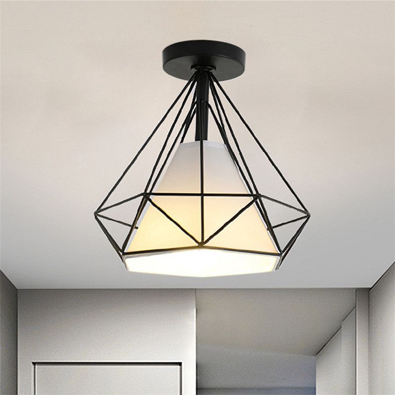 Industrial Style Geometry Shape Ceiling Light Metal 1 Light Ceiling Light for Restaurant