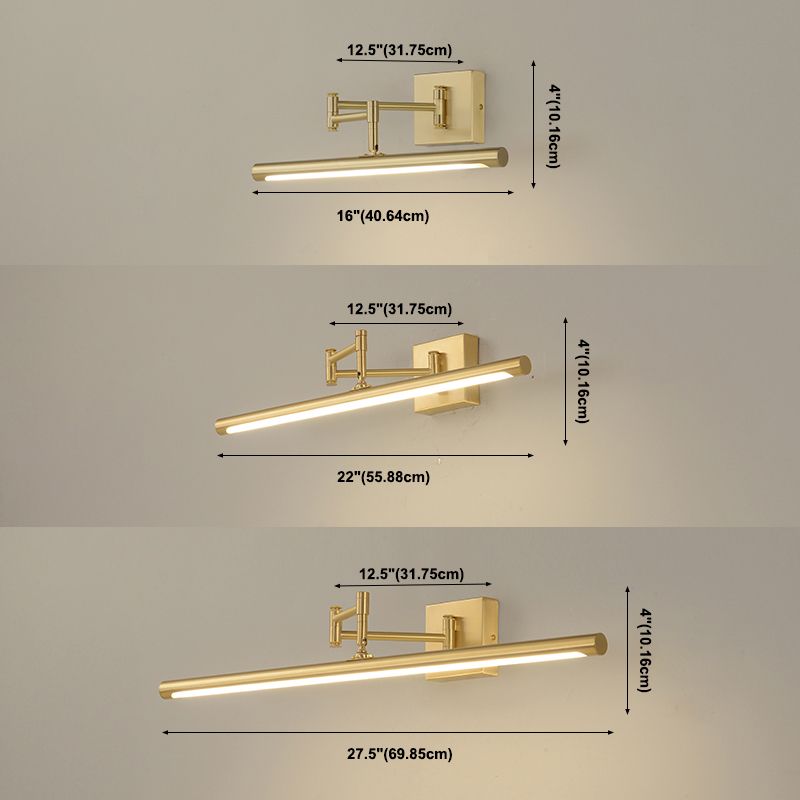 Moderne minimalistische Messingbauernhaus -Wandbeleuchtung über dem Spiegel für Badezimmer