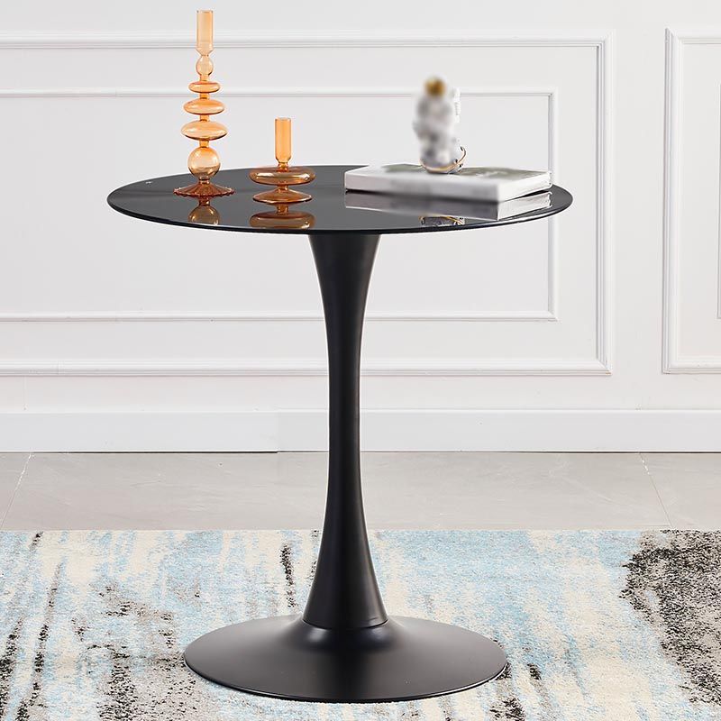 Minimalism Style Round Top Restaurant Table Metal Base Dining Table