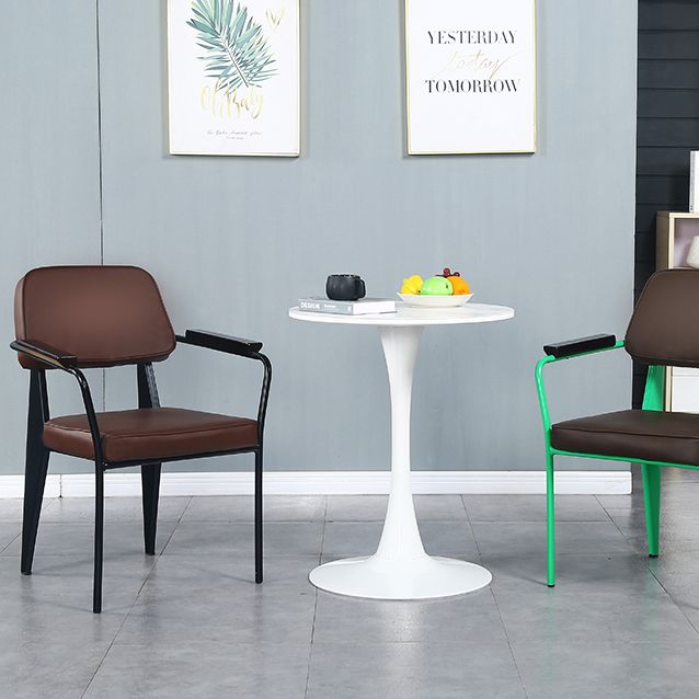 Metal Industrial Arm Chair Open Back Dining Kitchen Room Chair