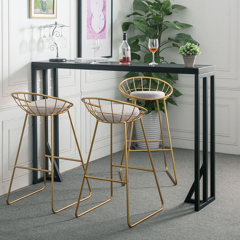 Industrial Table and Stool 1/4 Pieces Solid Wood Pub Table Set