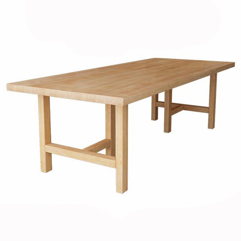 Glam Dining Table Wooden Rectangle Table with Wooden Legs for Home Use