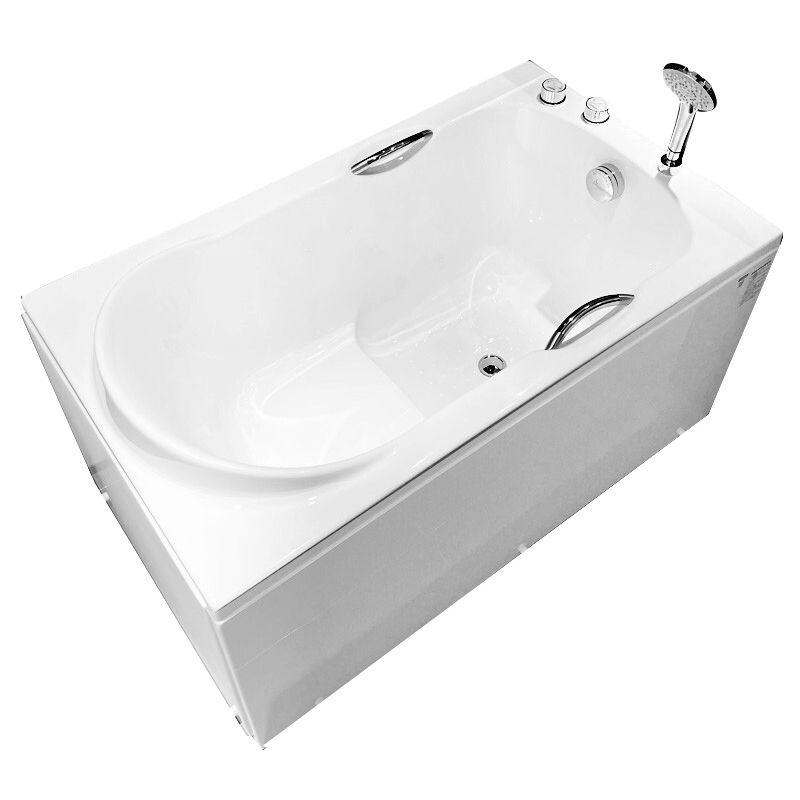 Acrylic Rectangular Bathtub Soaking White Bathtub , 29.53-inch Tall
