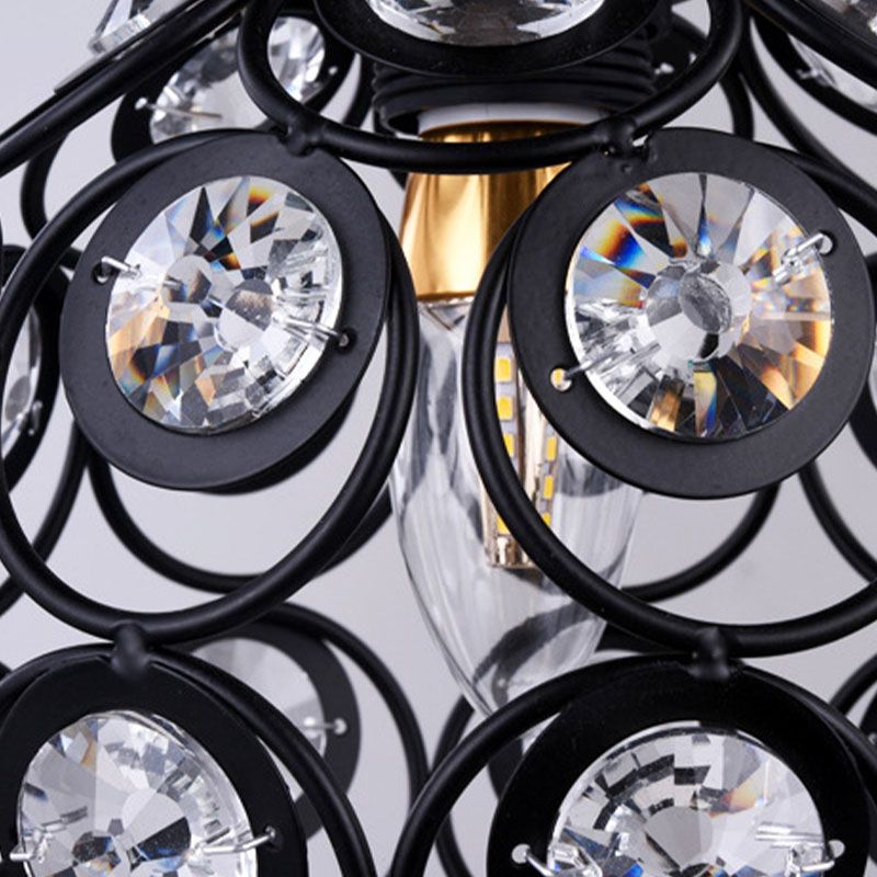 Suspension du pendentif moderne dôme suspendu à cristal clair avec un cordon suspendu à 39,5 "