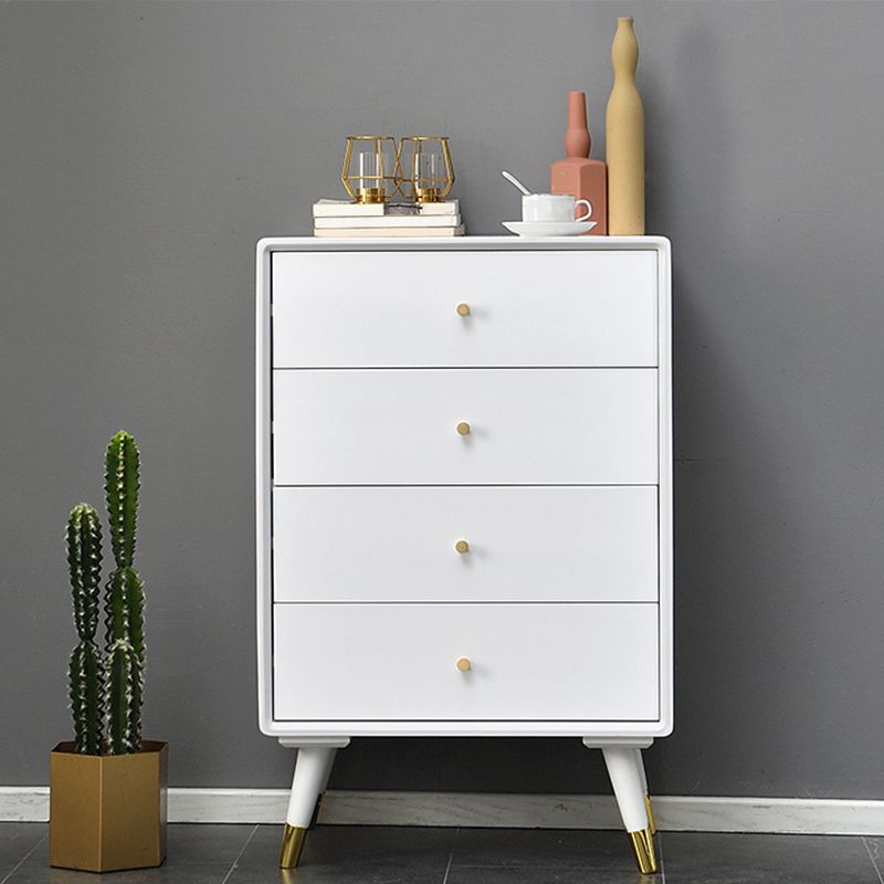 Vertical Modern Chest Bedroom Storage Chest in White and Brown