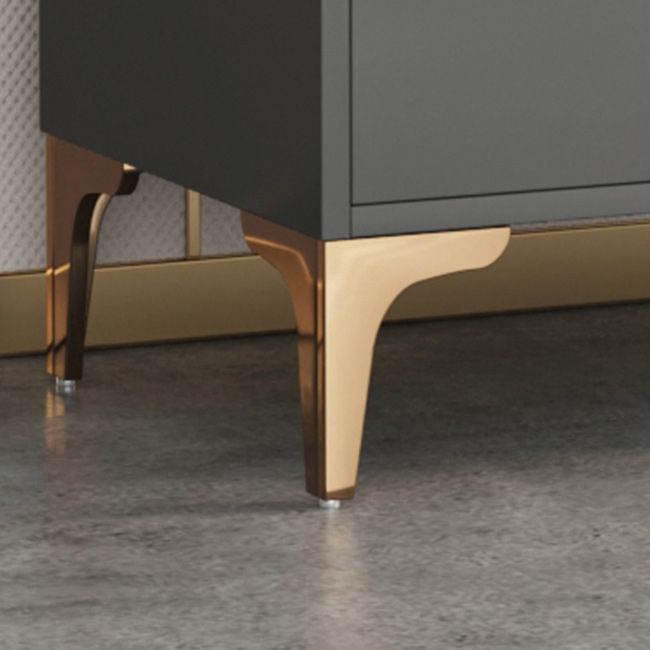 Modern Accent Cabinet Stain Resistant Metal and Wood Cabinet with Doors
