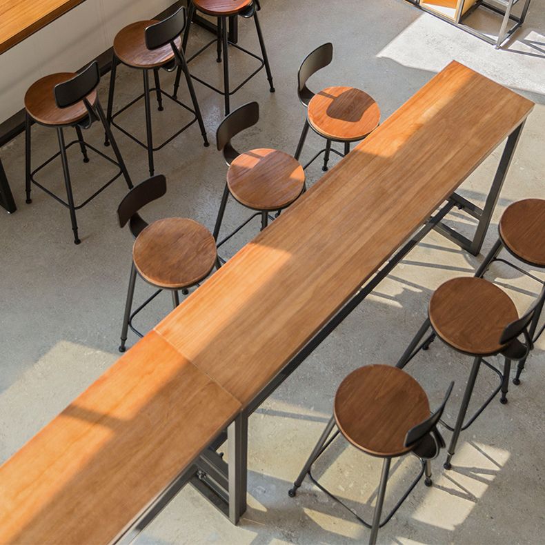 Contemporary Bar Stools Armless Dining Stools with Metal Base