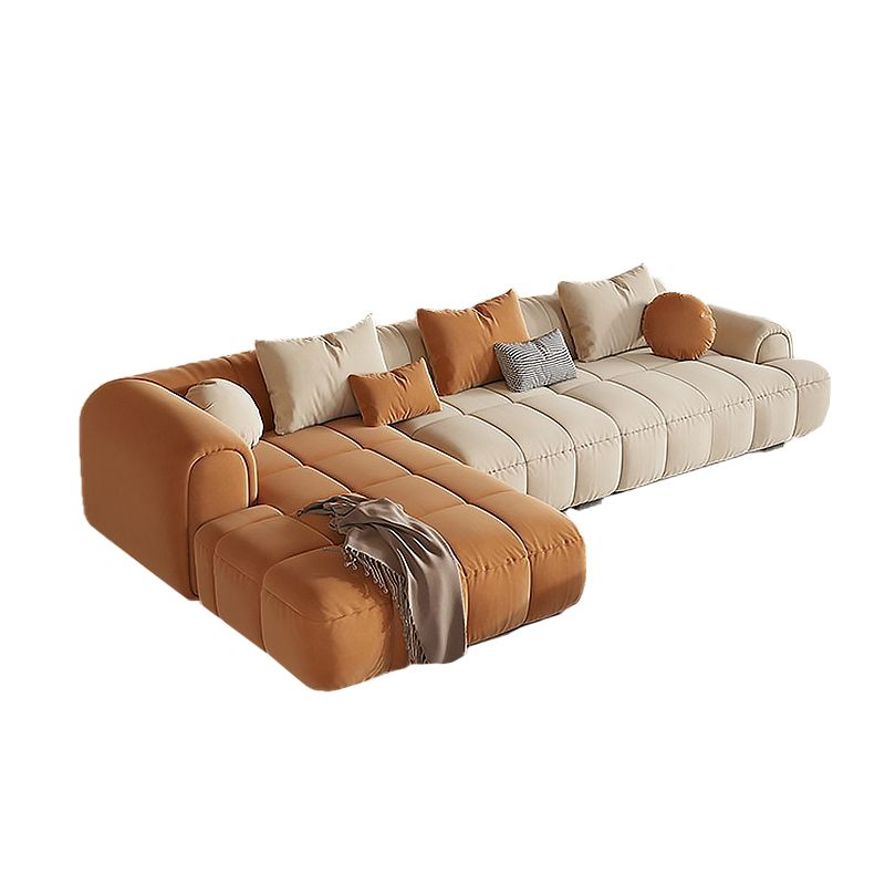 25.59" Tall Contemporary Sectional Recessed Arm Sectional for Living Room