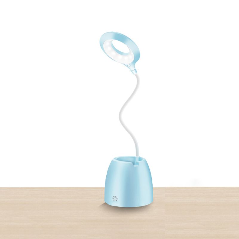 Lampada da tavolo moderna con porto USB a 1 luccio di plastica circolare luce per dormitorio